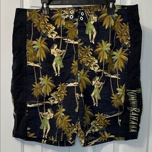 Tommy Bahama Swim Trunk Shorts Palm Trees Hawaiian Size XL